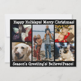 Foto collage 5 Prettig kerstfeest Fijne feestdagen Feestdagenkaart