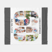 Foto Collage 60th Birthday Gray White Afbeelding Fleece Deken (Voorkant (Horizontaal))