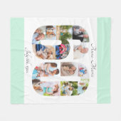 Foto Collage 60th Birthday Mint White Afbeelding Fleece Deken (Voorkant (Horizontaal))