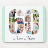 Foto Collage 60th Birthday Number 60 Mint Muismat (Voorkant)