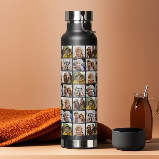 Foto collage - 6 foto's over patroonraster waterfles