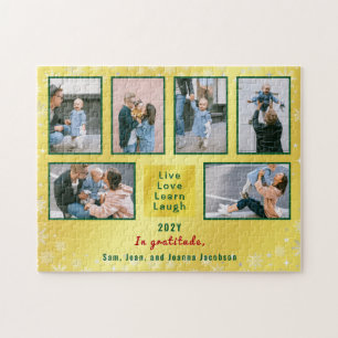Foto Collage 6 Img Live Love Learn Laugh Goud Legpuzzel