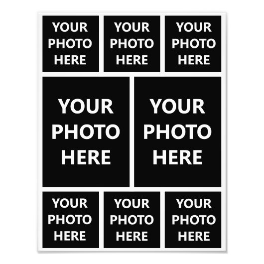 Foto Collage 6 Square 2 Portret Familie Afbeelding Afdruk (Voorkant)