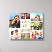 Foto Collage 7 Afbeelding Beige Brown 18e verjaard Canvas Afdruk (Voorkant)