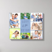 Foto Collage 7 Afbeelding Blue 40th Birthday Canvas Afdruk (Voorkant)
