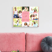 Foto Collage 7 Afbeelding Coral Pink 60th Birthday Canvas Afdruk (Insitu (Woonkamer))
