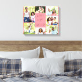 Foto Collage 7 Afbeelding Coral Pink 60th Birthday Canvas Afdruk (Insitu (Slaapkamer))