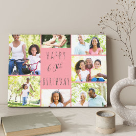 Foto Collage 7 Afbeelding Coral Pink 60th Birthday Canvas Afdruk