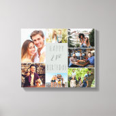 Foto Collage 7 Afbeelding Dove Gray 21st Birthday Canvas Afdruk (Voorkant)