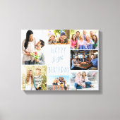 Foto Collage 7 Afbeelding Dusty Blue 30th Birthday Canvas Afdruk