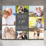 Foto Collage 7 Afbeelding Grijs Wit 90ste Verjaard Canvas Afdruk<br><div class="desc">Zeg Happy 90th Birthday met een douane verpakt canvas. Het fotomalplaatje is opstelling voor u om 7 van uw favoriete foto's toe te voegen die in een fotocollage rond de verjaardaggroet worden getoond. De formulering luidt "Happy 90th Birthday" in casual typografie. "90th" is eigenlijk bewerkbaar als je dit voor een...</div>