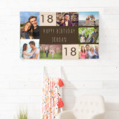 Foto Collage 7 Afbeelding Persoonlijk 18e verjaard Spandoek (Insitu)