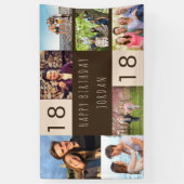 Foto Collage 7 Afbeelding Persoonlijk 18e verjaard Spandoek (Verticaal)