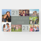 Foto Collage 7 Afbeelding Persoonlijk 21e verjaard Spandoek (Horizontaal)