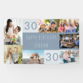 Foto Collage 7 Afbeelding Persoonlijk 30e verjaard Spandoek (Horizontaal)