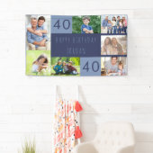 Foto Collage 7 Afbeelding Persoonlijk 40e verjaard Spandoek (Insitu)