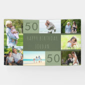 Foto Collage 7 Afbeelding Persoonlijk 50e verjaard Spandoek (Horizontaal)