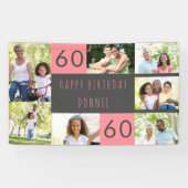 Foto Collage 7 Afbeelding Persoonlijk 60e verjaard Spandoek (Horizontaal)