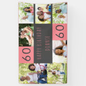 Foto Collage 7 Afbeelding Persoonlijk 60e verjaard Spandoek (Verticaal)