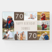 Foto Collage 7 Afbeelding Persoonlijk 70e verjaard Spandoek (Horizontaal)