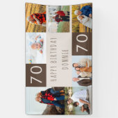 Foto Collage 7 Afbeelding Persoonlijk 70e verjaard Spandoek (Verticaal)