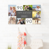 Foto Collage 7 Afbeelding Persoonlijk 90e verjaard Spandoek (Insitu)