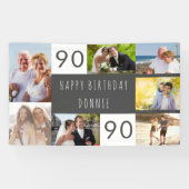 Foto Collage 7 Afbeelding Persoonlijk 90e verjaard Spandoek (Horizontaal)