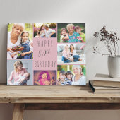 Foto Collage 7 Afbeelding Roze grijze 80e verjaard Canvas Afdruk