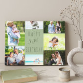 Foto Collage 7 Afbeelding Sage Green 50th Birthday Canvas Afdruk