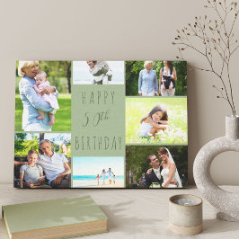 Foto Collage 7 Afbeelding Sage Green 50th Birthday Canvas Afdruk