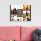 Foto Collage 7 Afbeelding Warm Brown 70th Birthday Canvas Afdruk (Insitu (Woonkamer))