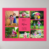 Foto Collage 7 Afbeeldingen Beste mama ooit roze Poster (Voorkant)