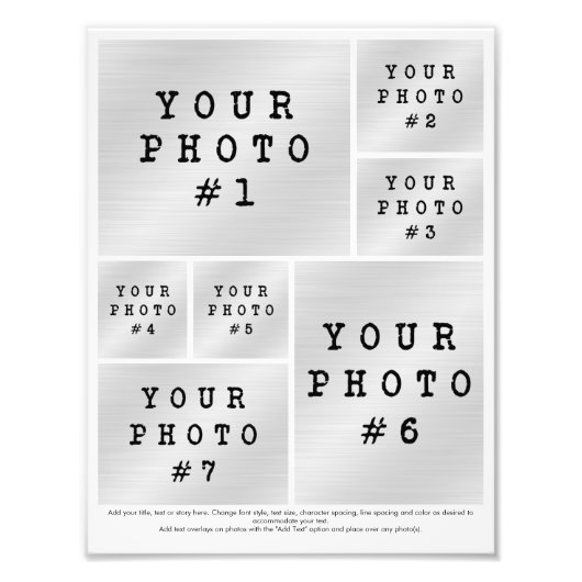 Foto Collage 7 Foto Raster met Tekst Fotopapier Afdruk (Voorkant)