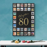 Foto Collage 80th Birthday Hoofdstuk 80 Large Imitatie Canvas Print<br><div class="desc">Geef uw geliefde een tijdloze, blijvende herinnering aan hun 80ste mijlpaal verjaardag met onze Foto Collage 80th Birthday Chapter 80 Large Faux Canvas Print. Dit prachtige canvas is voorzien van 32 van hun favoriete foto's die allemaal op een kunstzinnige manier zijn samengevoegd voor een verbluffend ontwerp van 3 meter bij...</div>