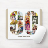 Foto Collage 80th Birthday Number 80 Custom Muismat (Met muis)