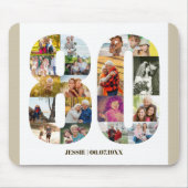 Foto Collage 80th Birthday Number 80 Custom Muismat (Voorkant)