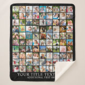 Foto Collage 90 vierkante Afbeeldingen Aangepaste Sherpa Deken (Voorkant)