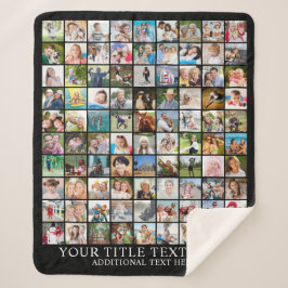 Foto Collage 90 vierkante Afbeeldingen Aangepaste  Sherpa Deken