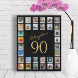 Foto Collage 90th Birthday, hoofdstuk 90 Imitatie Canvas Print<br><div class="desc">Viel de gedenkwaardige gelegenheid van de 90ste verjaardag van je geliefde met een tijdloos en uniek cadeau! Onze faux canvas fotocollage is perfect voor het delen van hun meest gekoesterde herinneringen en het vieren van deze mijlpaal. Met onze 32-foto collage sjabloon kunt u uw favoriete foto's eenvoudig uploaden. Deze tijdloze...</div>