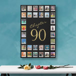 Foto Collage 90th Birthday Hoofdstuk 90 Large Imitatie Canvas Print<br><div class="desc">Geef je geliefde een tijdloze, blijvende herinnering aan hun 90e mijlpaal verjaardag met onze Photo Collage 90e verjaardag Hoofdstuk 90 Large Faux Canvas Print. Dit prachtige canvas is voorzien van 32 van hun favoriete foto's die allemaal op een kunstzinnige manier zijn samengevoegd voor een verbluffend ontwerp van 3 meter bij...</div>