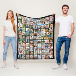 Foto Collage 99 Square Afbeeldingen Fleece Deken