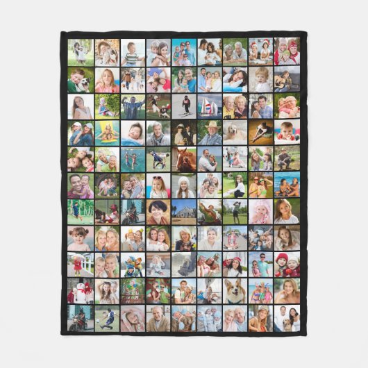 Foto Collage 99 Square Afbeeldingen Fleece Deken (Voorkant)