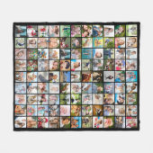Foto Collage 99 Square Afbeeldingen Fleece Deken (Voorkant (Horizontaal))