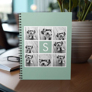 Foto Collage Aangepast Initiaal Muntgroen Notitieboek