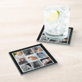 Foto Collage Aangepaste 9 Afbeeldingen Glazen Onderzetter (Schuin)