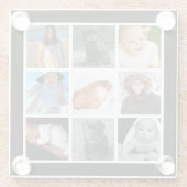 Foto Collage Aangepaste 9 Afbeeldingen Glazen Onderzetter (Achterkant)