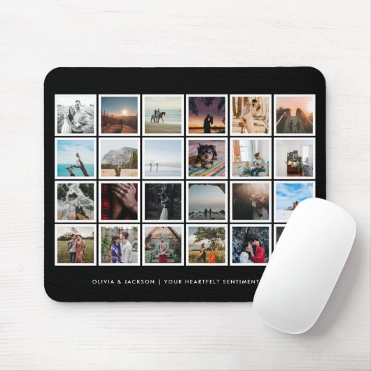 Foto Collage aangepaste kleur zwart Muismat (Met muis)