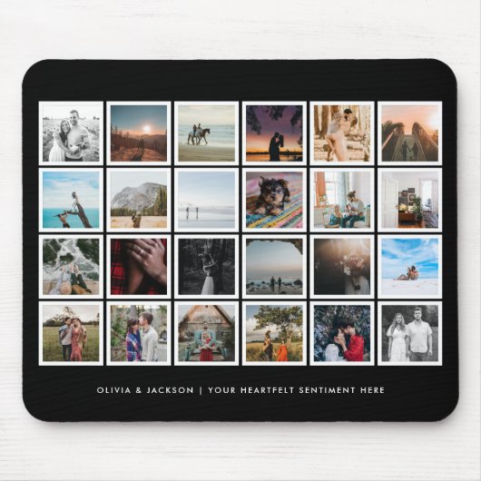 Foto Collage aangepaste kleur zwart Muismat (Voorkant)