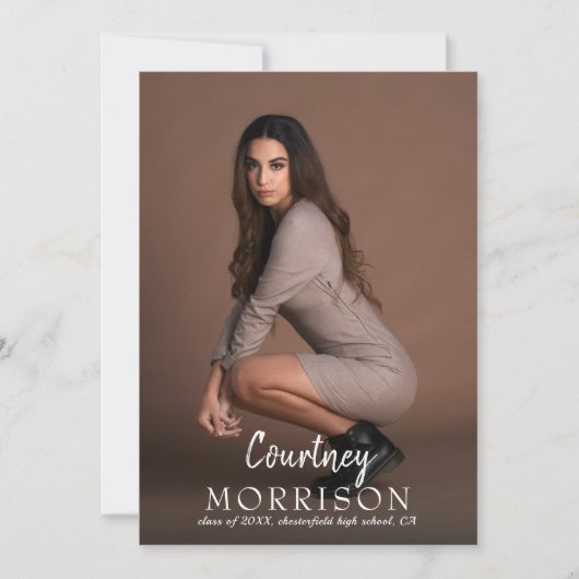 Foto Collage aangepaste naam tekstbedekking Afstud Aankondiging (Voorkant)