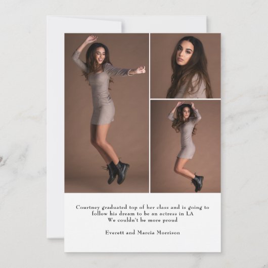 Foto Collage aangepaste naam tekstbedekking Afstud Aankondiging (Achterkant)